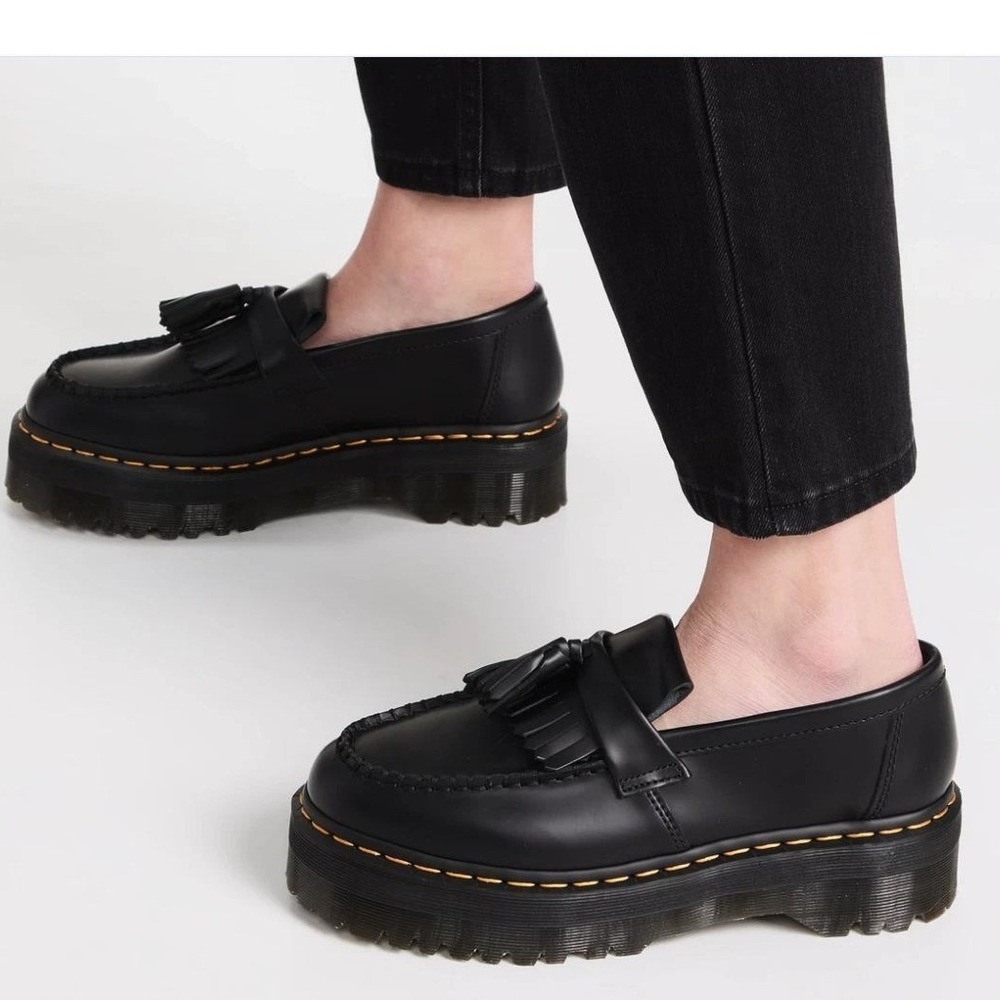 Dr. Martens Black Tassel Platform Loafers
